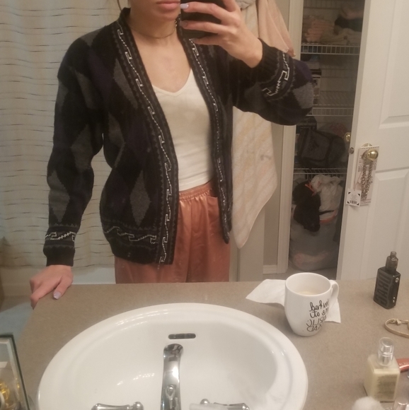 ✖️SOLD✖️RARE vtg argyle cardigan - Picture 6 of 9